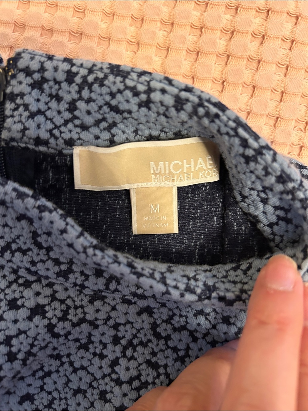 Michael Kors | Tops | Michael Michael Kors Blue Micro Floral Spring Top M - Picture 5 of 6